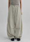 Kewin Back Banding Wide Nylon Pants