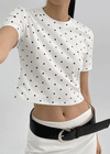 Kongking Dot Crop Short Sleeve Tee