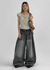 Muddly Seamline Wide Denim Pants