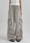 Langtree Nylon Shirring Two-Way Cargo Pants
