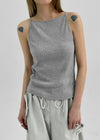 Batzco Ribbed Boat Neck Sleeveless