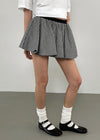 Chems Check Banding Mini Skirt Pants