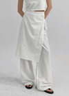 Ssein Wrap Skirt Layered Pants