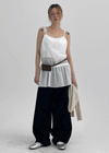 Lejing Layered Shirring Mini Dress